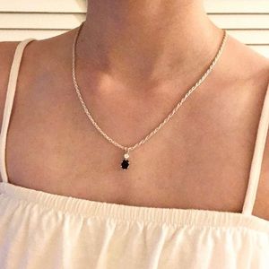 Black and silver cubic zirconia necklace!